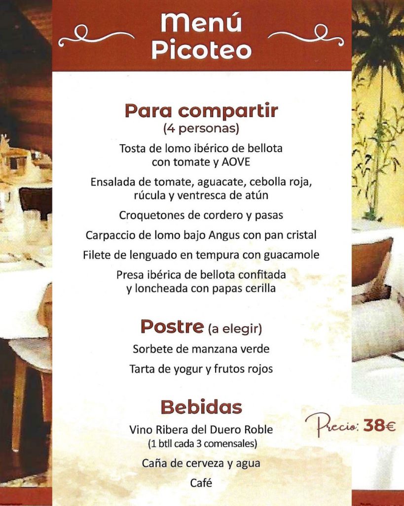 Menú Picoteo